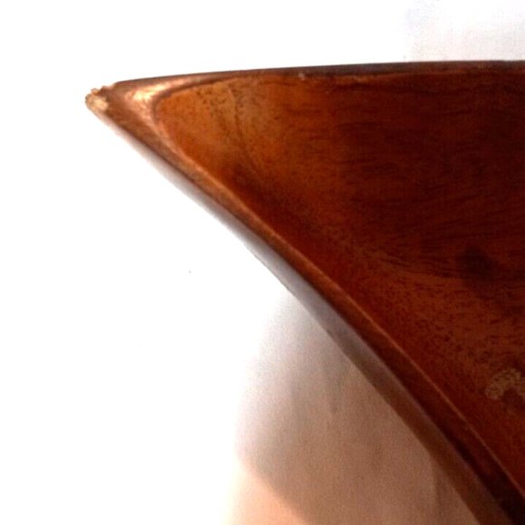 VTG Mahogany Wood Tray 2 Sections MSM handmade vintage 17" farmhouse decor - Picture 4 of 6